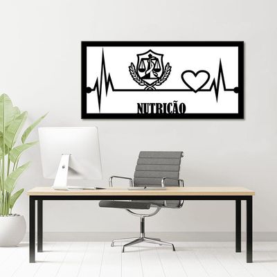 Quadro Nutrição 60cmx29cm - Cria Arte Laser Preto