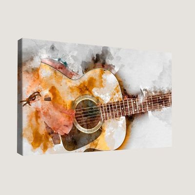 Quadro Arte Violão Aquarela -- Br Artes