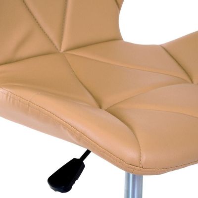 Cadeira Office Eiffel Slim Com Estofado De Couro Sintético Nude