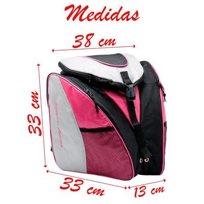 Bolsa Mochila Patins Com Alça E 3 Divisórias Reforçada Rosa