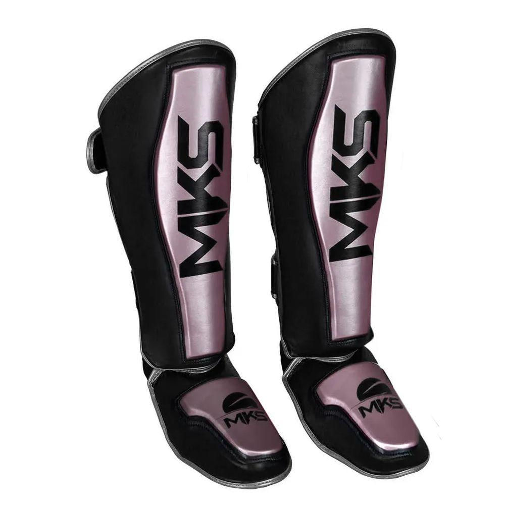 Caneleira de Muay Thai Kickboxing Mks Energy V2 Black Pink G
