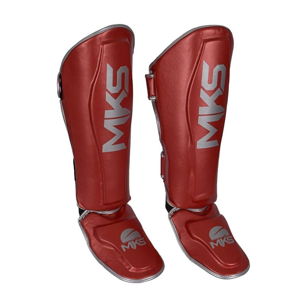 Caneleira Muay Thai e Kickboxing Mks Energy V2 Metalic Red P