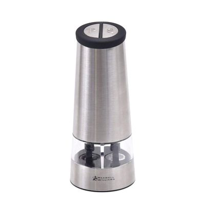 Moedor Duplo Para Sal E Pimenta Elétrico Em Aço Inox 35ml Maxwell & Williams