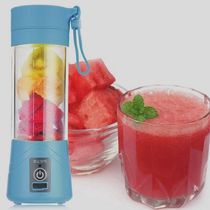 Mini Liquidificador Portátil Cabo Usb - Com 6 Lâminas Usb - Rosa