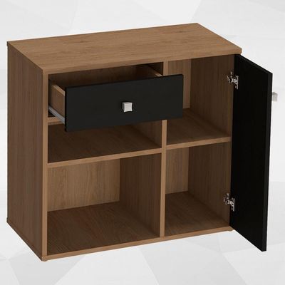Armario Multiuso 1 Porta E 1 Gaveta B39 Mell Preto Novam Mell Preto