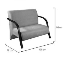 Conjunto Poltronas Vênus Braços Madeira Suede Bege