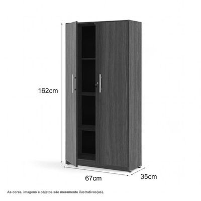 Armário Multiuso 02 Portas Light Cinza