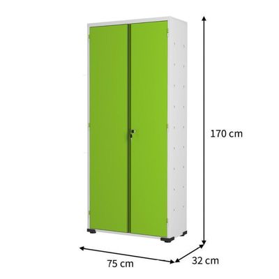 Armário Aço Escritório Fechadura 3 Prateleiras Ea302 Verde.