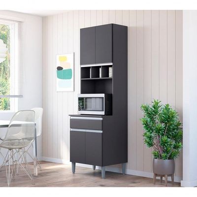 Paneleiro Duplo 4 Portas 61 Cm Andreia Cinza Reajl Cinza