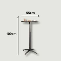Mesa Bistrô Elegance Preto Com Base Metal Preto