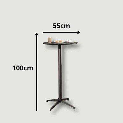 Mesa Bistrô Elegance Preto Com Base Metal Preto
