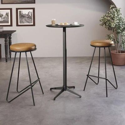 Mesa Bistrô Elegance Preto Com Base Metal Preto