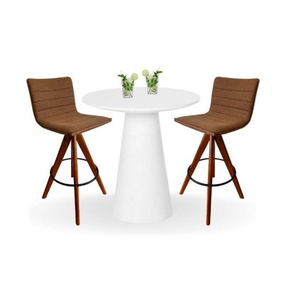 Mesa Bistrô Cone 70 Cm Tampo Laca Branca Base Branca Cor Branco