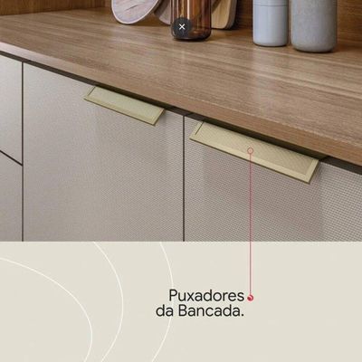 Kit Cozinha Compacta Amora 10 Portas E 2 Gavetas Com Pés Amendola Touch E Nude  Tx
