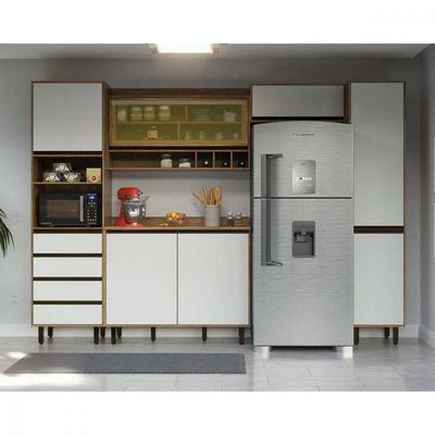 Cozinha Completa 5 Peças Confort Cinamomo E Off White Batrol Cinamomo Com Off White
