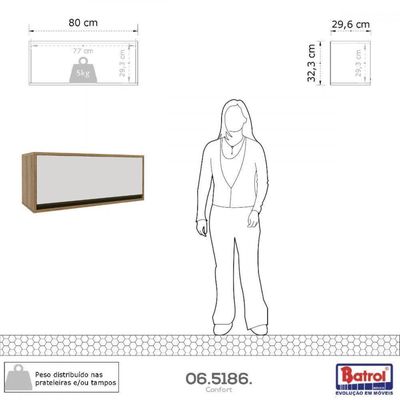 Cozinha Completa 5 Peças Confort Cinamomo E Off White Batrol Cinamomo Com Off White