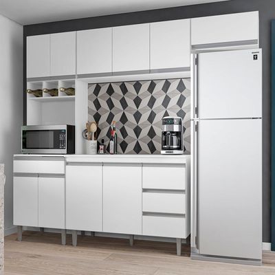 Cozinha Modulada 5 Peças 241 Cm Andreia Branco Reajl Branco