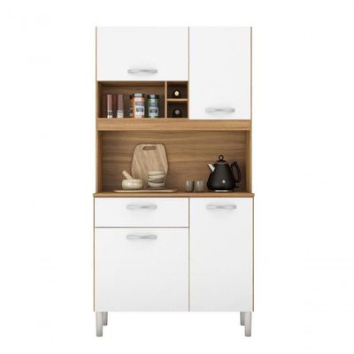 Cozinha Compacta 4pts 1 Gaveta Amendola/branco Malta Demóbile Amendola/branco