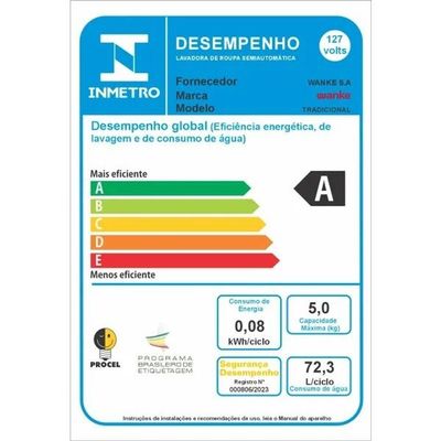 Lavadora De Roupas Semiautomática Tradicional Evolution 5 Kg Preta Wanke 220V