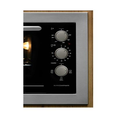 Kit Forno Elétrico 48L Micro-ondas 25L Embutir Fischer Inox