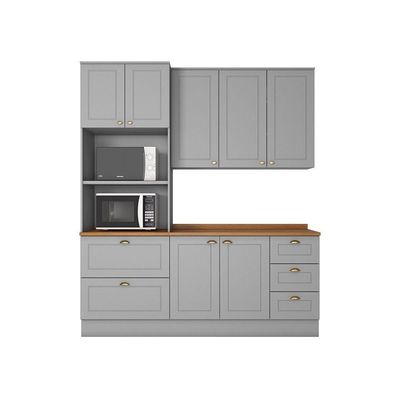 Cozinha Compacta 3 Peças Com Paneleiro Torre Quente Amy Casa 812 Cinza