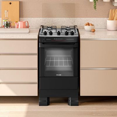 Fogão Mueller 4 Bocas Preto Com Acendimento Automático Total MFI4BF Bivolt