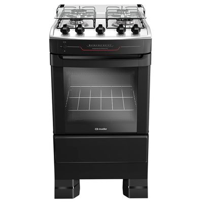 Fogão Mueller 4 Bocas Preto Com Acendimento Automático Total MFI4BF Bivolt