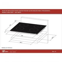 Cooktop De Indução Fischer 4 Bocas Com Touch Screen Vitrocerâmica 220V 332489825 220V