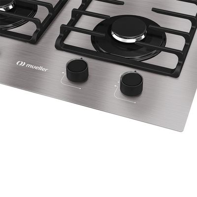 Cooktop Mueller 4 Bocas De Alumínio 59cm Com Grade Dupla MCG4BL Bivolt