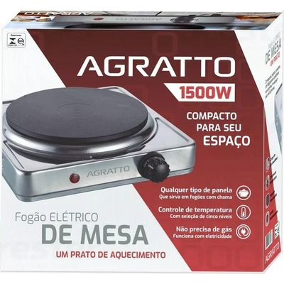 Fogão Elétrico De Mesa 1 Prato 1500w 127v Fma-01 Agratto
