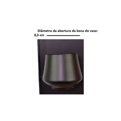 Vaso De Ferro Preto Para Parede 15x37cm