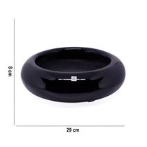 Vaso Bacia Decorativo Redondo Em Fibra Para Planta Preto P 8 Cm B02 - D'rossi
