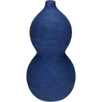 Vaso Decorativo Enfeite Casa Aparador Esferas Home&co Cerâmica 28x14x14cm Azul