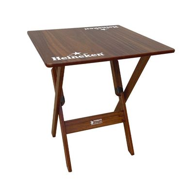 Kit 2 Conjuntos Mesa Dobrável Madeira 70x70 Com 4 Cadeiras Personalizada Hei Imbuia - Cor: Marrom