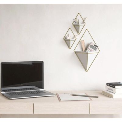 Conjunto De Vaso De Parede 2 Peças Branco Trigg - Umbra