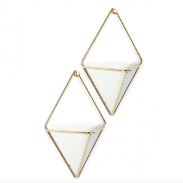 Conjunto De Vaso De Parede 2 Peças Branco Trigg - Umbra