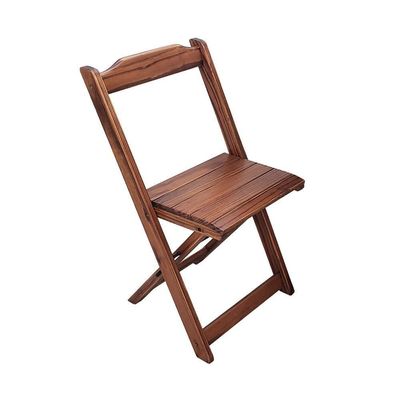 Conjunto Dobrável Mesa De Madeira 90cm Redonda Com 4 Cadeiras Imbuia - Cor: Marrom