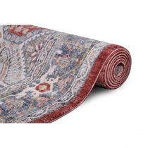 Tapete Turco Para Sala Coliseo 05 -250 X 310Cm Cinza E Vermelho