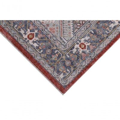 Tapete Turco Para Sala Coliseo 05 -250 X 310Cm Cinza E Vermelho