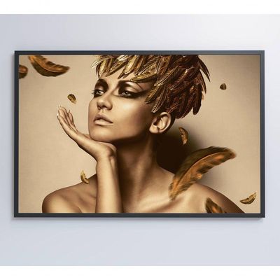 Quadro Mulher Coroa De Louros 90x60 Cm Tecido Canvas