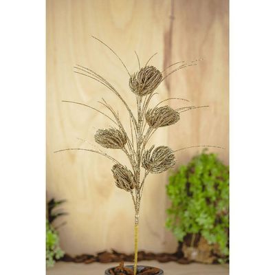 Galho Decorativo Silicone Champanhe 60cm 60 Cm