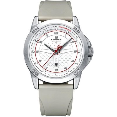 Relógio De Quartzo Masculino Casual Pulseira De Silicone Impermeavel Cinza