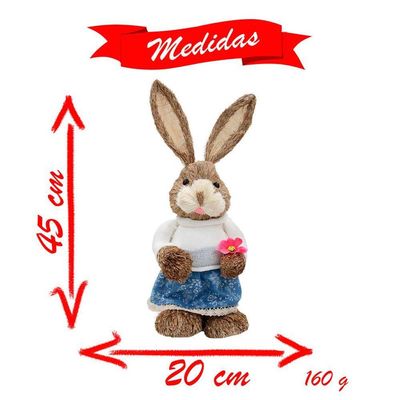 Coelha De Páscoa Decoração Enfeite Coelhinha 45cm