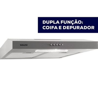 Depurador Slim Suggar DPS161PR/DPS162PR 60cm 3 Velocidades Prata 220V