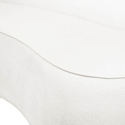 Sofá 3 Lugares Orgânico 180cm Pé Ferro Dou Morgan Bouclê L01 - D'rossi Cor Off White