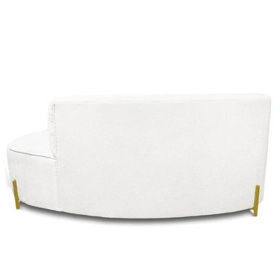 Sofá 3 Lugares Orgânico 180cm Pé Ferro Dou Morgan Bouclê L01 - D'rossi Cor Off White