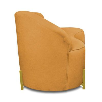 Sofá 4 Lugares Orgânico 220cm Pé Ferro Dou Morgan Bouclê L01 - D'rossi Cor Mostarda