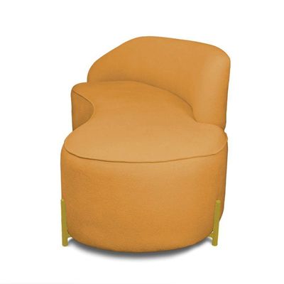 Sofá 4 Lugares Orgânico 220cm Pé Ferro Dou Morgan Bouclê L01 - D'rossi Cor Mostarda