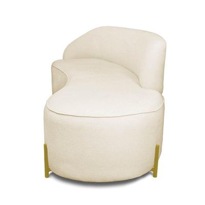 Sofá 4 Lugares Orgânico 220cm Pé Ferro Dou Morgan Bouclê L01 - D'rossi Cor Bege