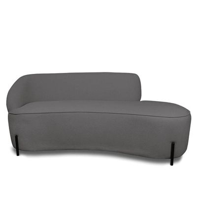 Sofá 2 Lugares Orgânico 140cm Pé Ferro Pto Morgan Bouclê L01 - D'rossi Cor Grafite